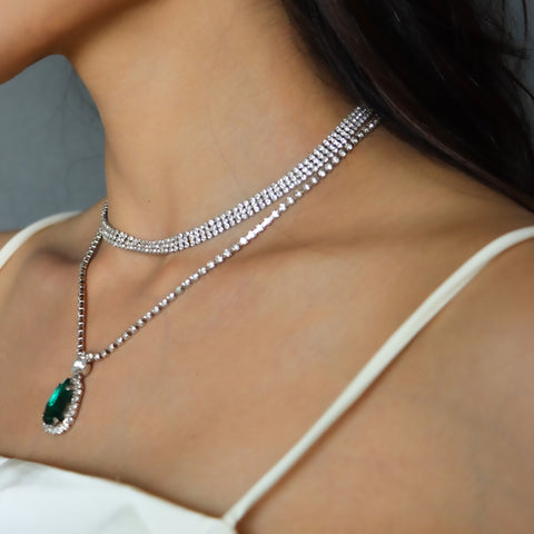 Emerald Vintage Waterdrop Necklace