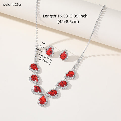 Ruby Cascade Jewelry Set