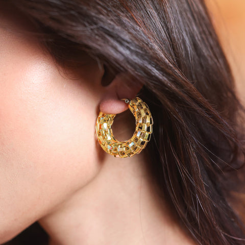 Textured Hoops Earrings