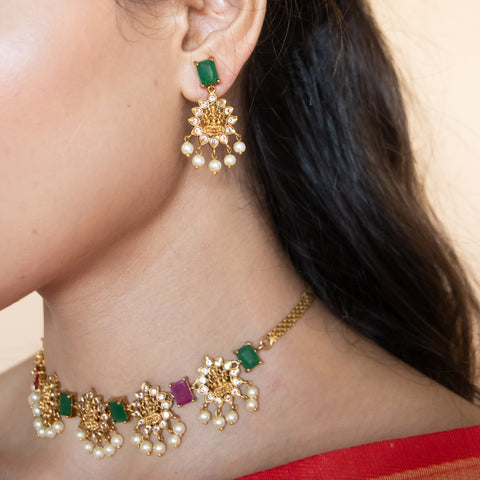 The Luxmi temple jewellery set