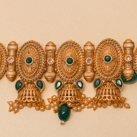 Pure Copper Choker Set Rajwadi Plating