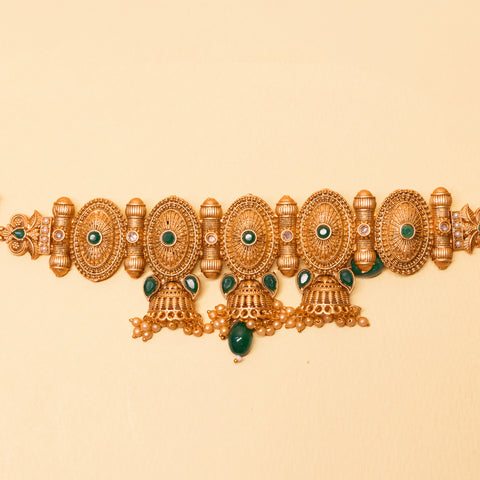 Pure Copper Choker Set Rajwadi Plating