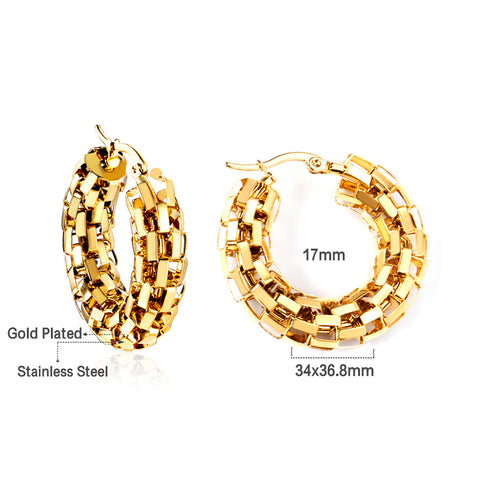 Textured Hoops Earrings