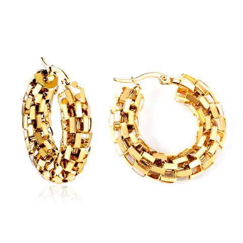 Textured Hoops Earrings