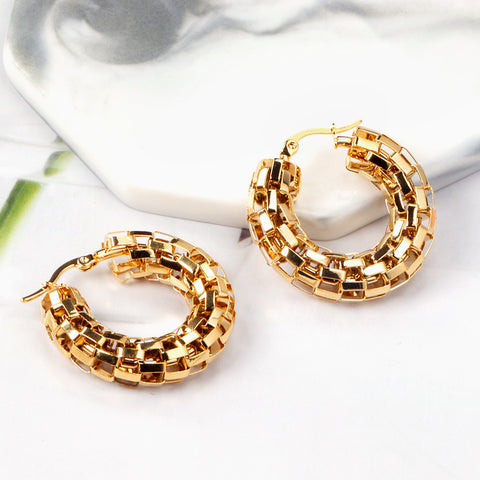 Textured Hoops Earrings