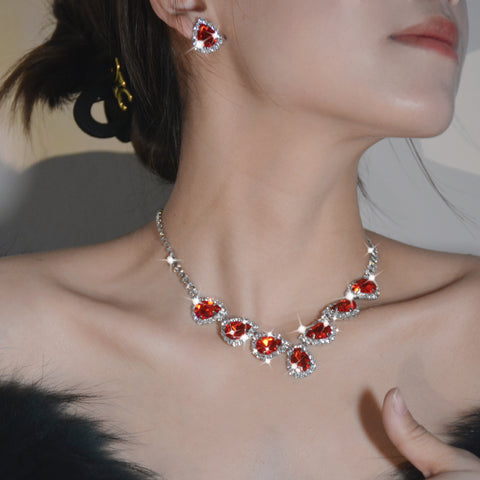 Ruby Cascade Jewelry Set