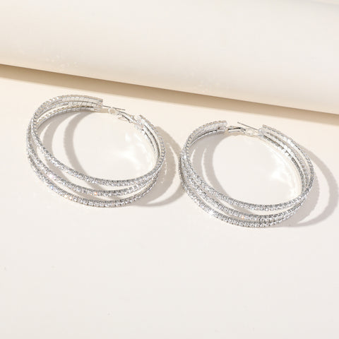 Radiant Rhinestone Hoop Earrings