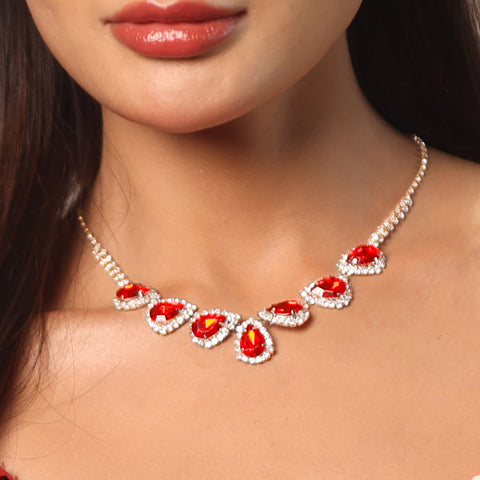 Ruby Cascade Jewelry Set